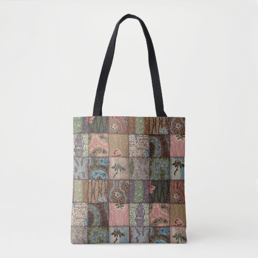 Tote Bag Découpe à patchwork, texture 3D. (Devant)
