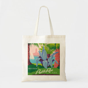 Tote Bag Découvrez Porto Rico Vintage voyage Art