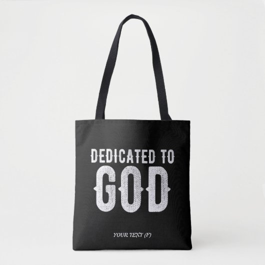 TOTE BAG DÉDIÉ À DIEU COOL PERSONNALISABLE TEXTE BLANC (Devant)