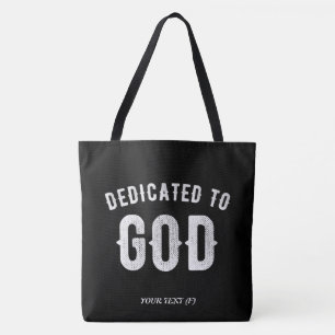 TOTE BAG DÉDIÉ À DIEU PERSONNALISABLE COOL TEXTE BLANC