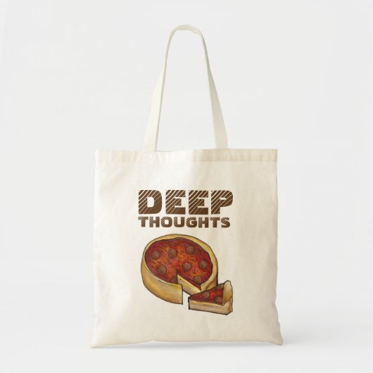 Tote Bag Deep (Dish) Pensées Chicago Pepperoni Pizza Food (Devant)