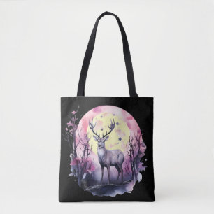 Tote Bag Deer Floral Art Faune Poster de animal F