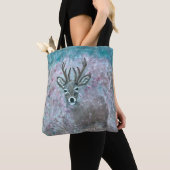 Tote Bag Deer in a field of flowers (De près)
