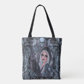 Tote Bag Déesse de Morrigan avec corbeau par Renée (Dos)
