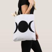 Tote Bag Déesse Triple Lune Noir & Blanc (De près)
