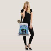 Tote Bag Défilé d'éléphants dans Aqua (Sur le modèle)