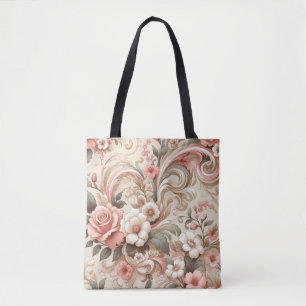 Tote Bag Défilement de jardin Rose vintage