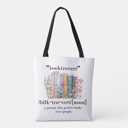 Tote Bag Définition de "Booktrovert" (Dos)