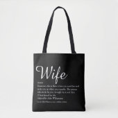 Tote Bag Définition de femme Script moderne noir et blanc (Devant)