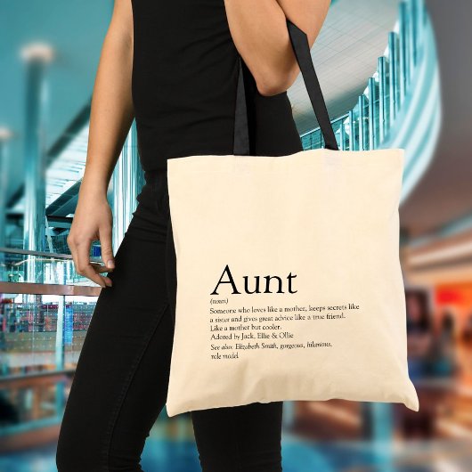 Tote Bag Définition de la meilleure tante du monde