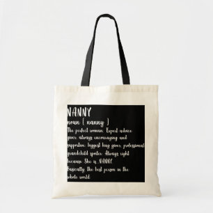 Tote Bag Définition de la nounou Grand mère Fête des fem