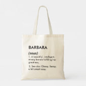 Tote Bag Définition de nom Barbara modifiable, nom personna (Dos)