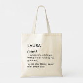 Tote Bag Définition de nom Laura modifiable, nom personnali (Dos)