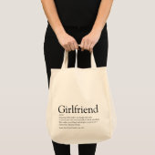 Tote Bag Définition de petite amie cœur d'amour de script (Devant (produit))