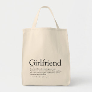 Tote Bag Définition de petite amie cœur d'amour de script