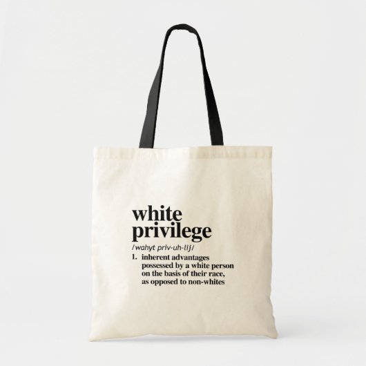 Tote Bag Définition de privilège blanc (Devant)