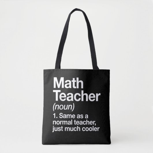Tote Bag Définition de professeur de mathématiques Retour à (Devant)