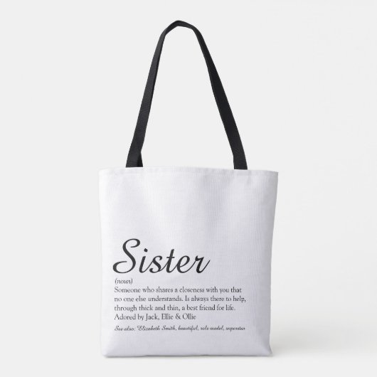 Tote Bag Définition de script pour la meilleure sœur du mon (Dos)