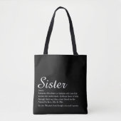 Tote Bag Définition de sœur Script Moderne Amusant (Devant)