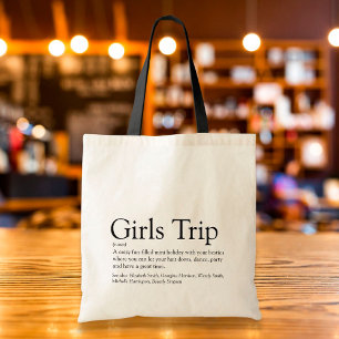 Tote Bag Définition de voyage de filles personnalisé