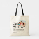 Tote Bag Définition de week-end de filles personnalisé Phot (Dos)