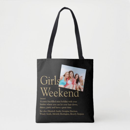 Tote Bag Définition de week-end entre filles avec photo per (Devant)