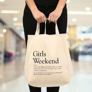 Tote Bag Définition de week-end personnalisé pour filles am