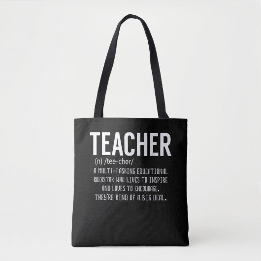 Tote Bag Définition d'enseignant Appréciation de l'enseigna (Devant)