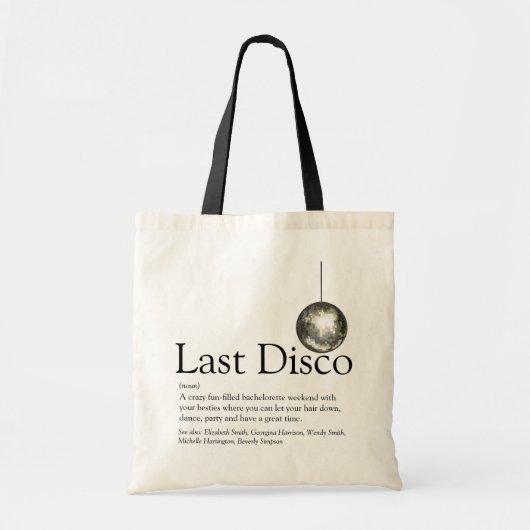 Tote Bag Définition Dernière de la discothèque personnalisé (Devant)