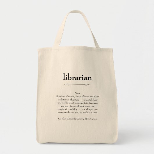 Tote Bag Définition du bibliothécaire Don d'appréciation (Devant)