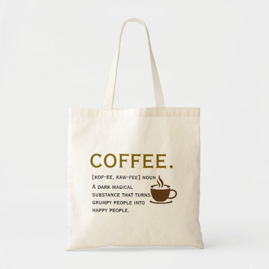 Tote Bag Définition du café – Style dictionnaire drôle (Devant)