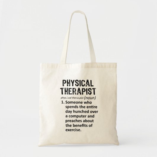 Tote Bag Définition du physiothérapeute (Devant)
