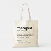 Tote Bag Définition du thérapeute, Pyschologue Santé mental (Dos)