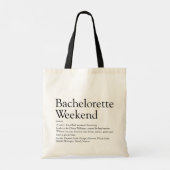 Tote Bag Définition du week-end de bachelorette personnalis (Dos)