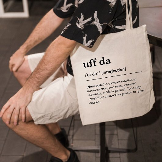 Tote Bag Définition Uff Da Norvège Cadeau norvégien drôle