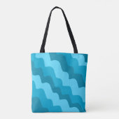 Tote Bag Dégradé bleu ondulé des vagues océaniques (Dos)