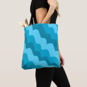 Tote Bag Dégradé bleu ondulé des vagues océaniques (De près)