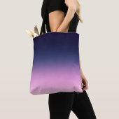 Tote Bag Dégradé de bleu foncé et rose clair (De près)