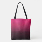 Tote Bag Dégradé de motif rouge et noir à damiers (Dos)