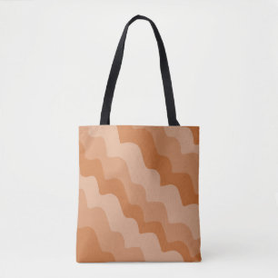 Tote Bag Dégradé des vagues océaniques ondulées Brown