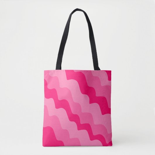 Tote Bag Dégradé des vagues ondulées roses (Devant)