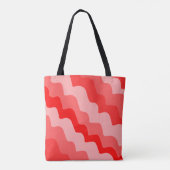 Tote Bag Dégradé des vagues ondulées rouges (Dos)