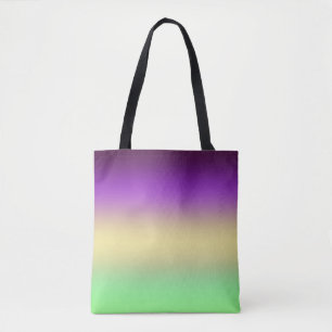 Tote Bag Dégradé vert jaune clair violet foncé tendance