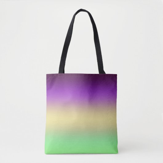 Tote Bag Dégradé vert jaune clair violet foncé tendance (Devant)