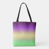 Tote Bag Dégradé vert jaune clair violet foncé tendance (Dos)