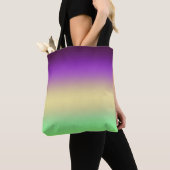 Tote Bag Dégradé vert jaune clair violet foncé tendance (De près)
