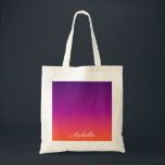 Tote Bag dégradé violet, rose et orange foncé<br><div class="desc">dégradé violet, rose et orange foncé</div>