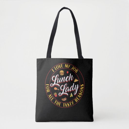 Tote Bag Déjeuner Lady Déjeuner Lady J'Aime Mon Travail Pou (Devant)