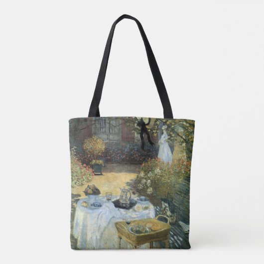 Tote Bag Déjeuner par Claude Monet, Impressionnisme Vintage (Dos)