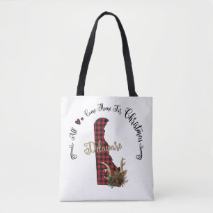 Tote Bag Delaware Plaid All Come Home Pour Noël